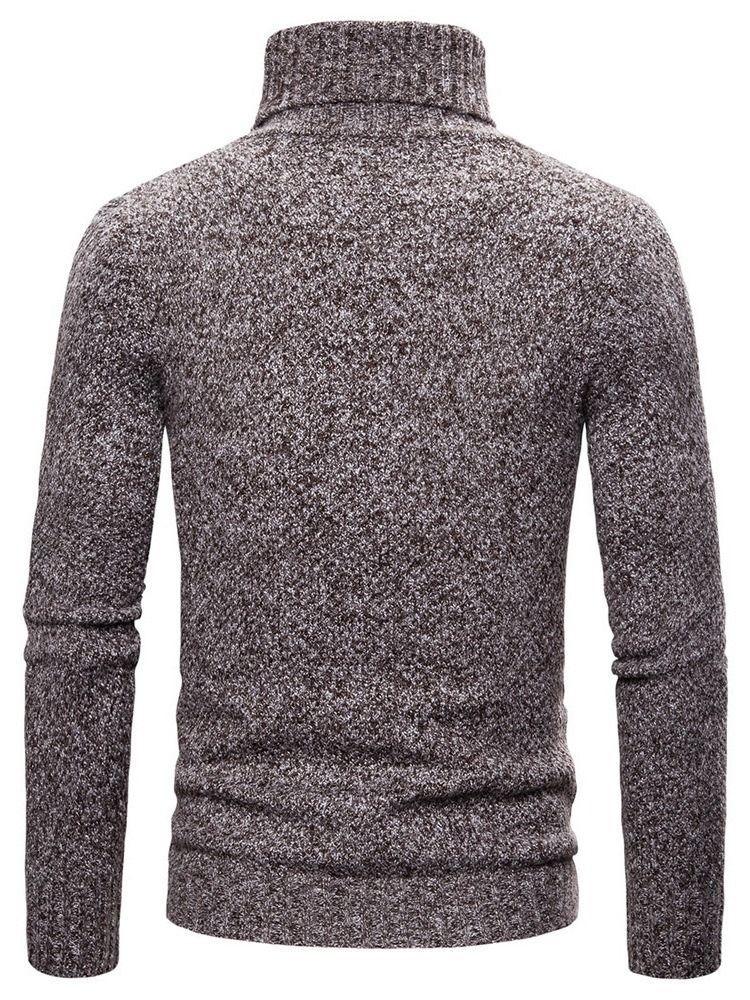 Einfarbiger Rollkragen Standard Casual Herren Pullover