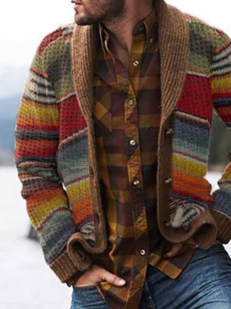 Einreihiger Herren-pullover Mit Knopfleiste In Standardfarben