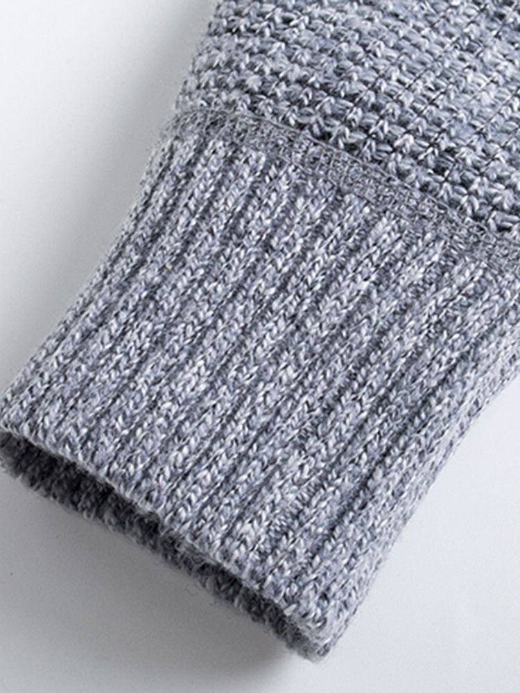 Farbblock Patchwork Stehkragen Europäischer Reißverschluss Herren Mantel Pullover