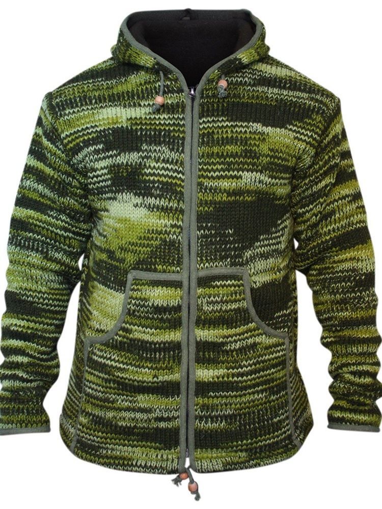 Männer Standard Color Block Kapuzen Vintage Loose Sweater