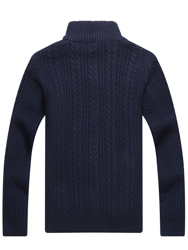 Patchwork Stehkragen Standard Reißverschluss Herren Pullover
