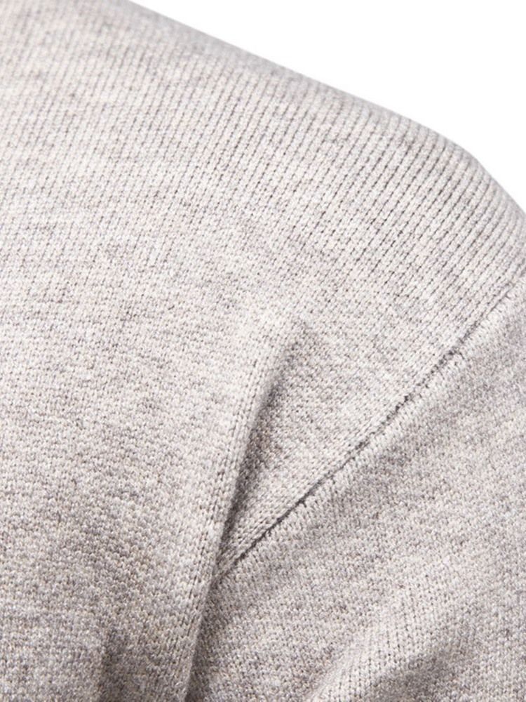 Rundhals Standard Patchwork Casual Herren Slim Pullover