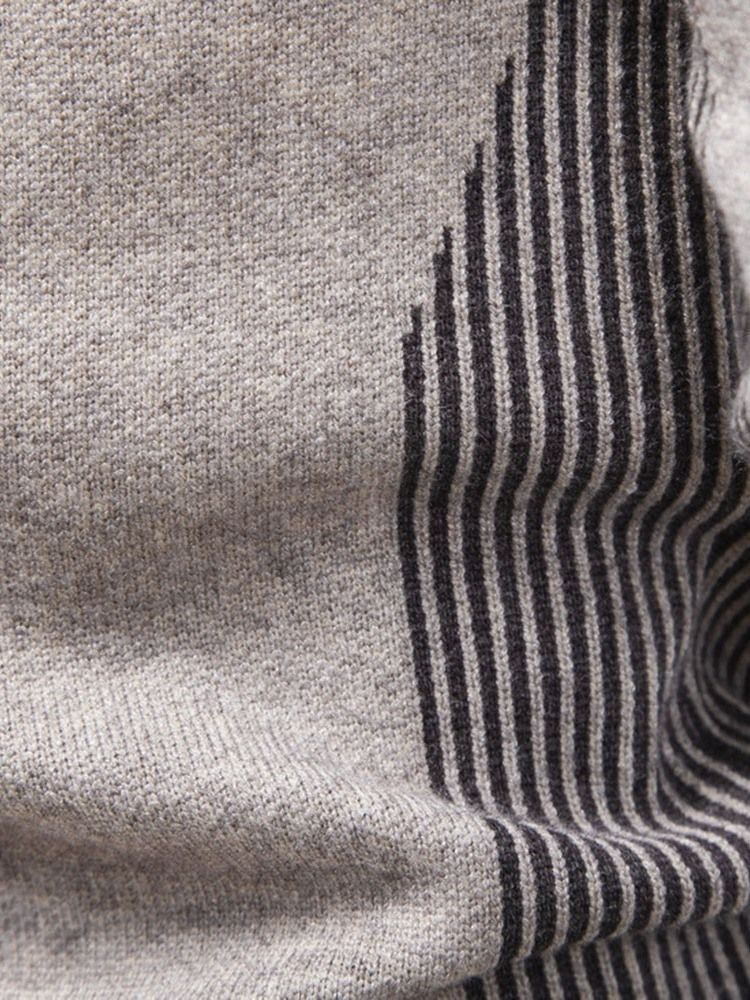 Rundhals Standard Patchwork Casual Herren Slim Pullover