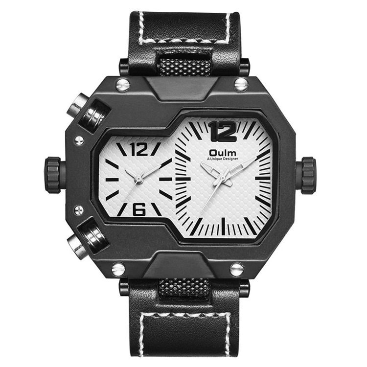 Herren-glasquarz-lederuhr