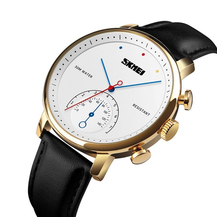 Leder Herrenuhr Mit Großem Zifferblatt