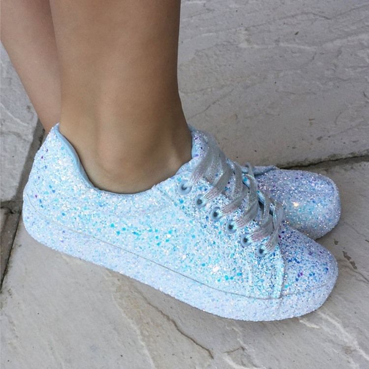 Low-cut Upper Pailletten Round Toe Casual Damen Sneakers