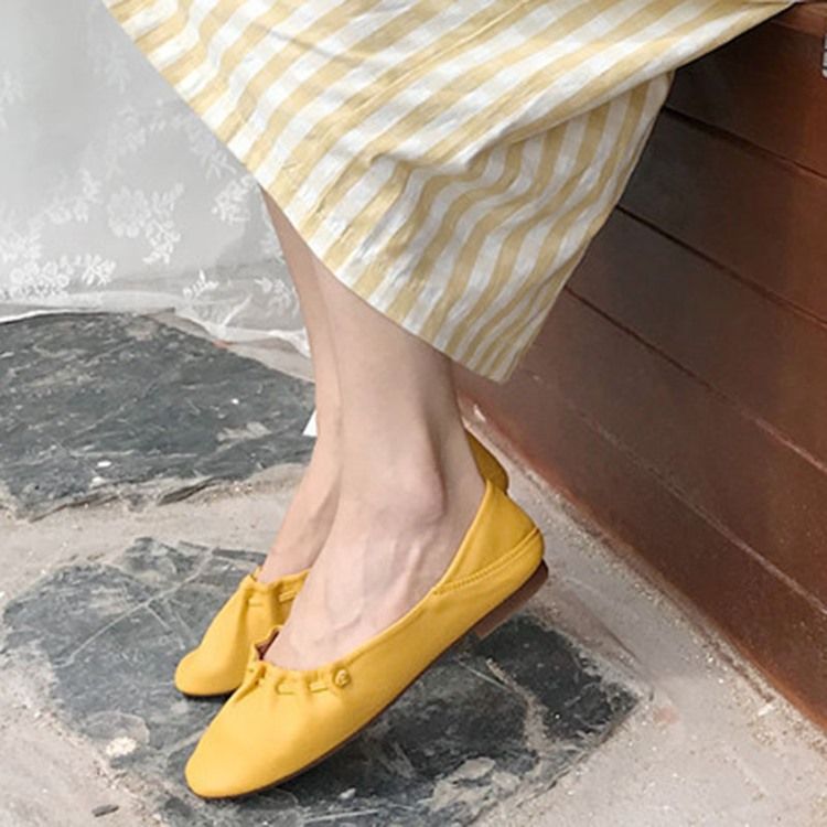 Pu Square Toe Slip-on Blockabsatz Damen Flats