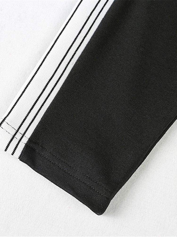 Damen Atmungsaktive Patchwork Solid Street Dance Pullover Sportsets