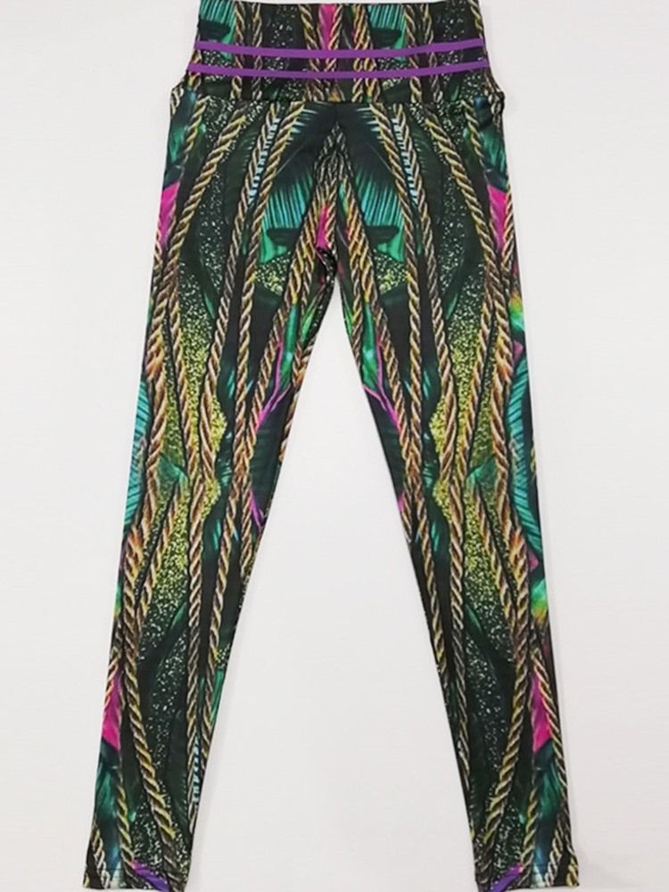 Damen Anti-schweiß Polyester Print Ganzkörper Yogahose Hohe Taille Tiktok Leggings