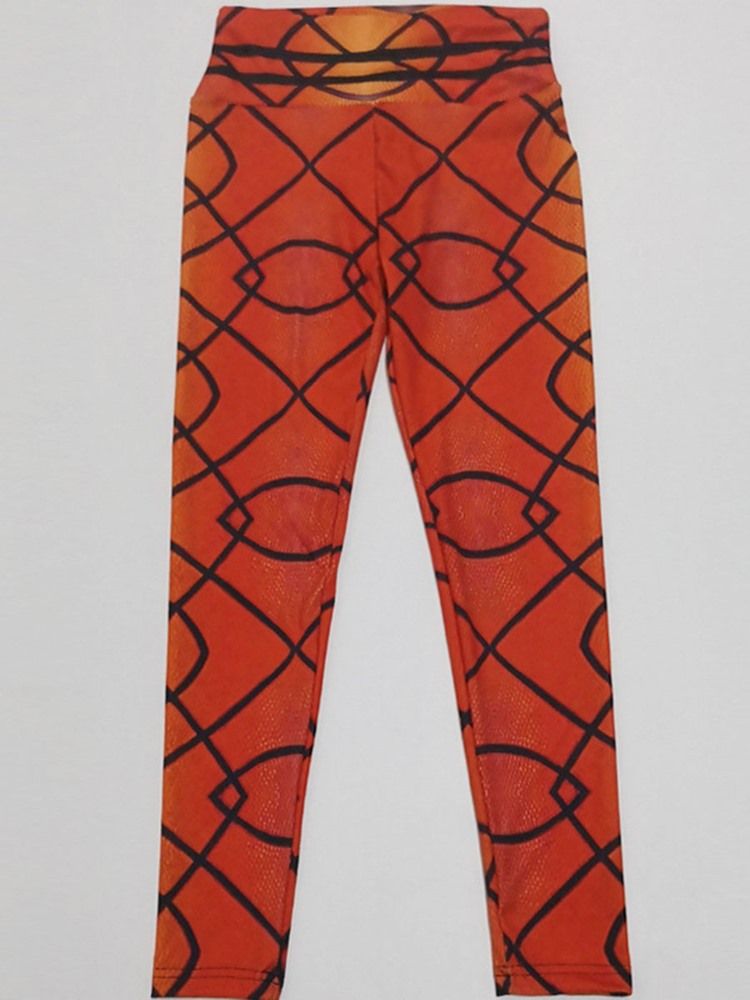 Damen Atmungsaktiver Geometrischer Polyester-print Der In Voller Länge Yogahosen Mit Hoher Taille Tiktok-leggings Läuft
