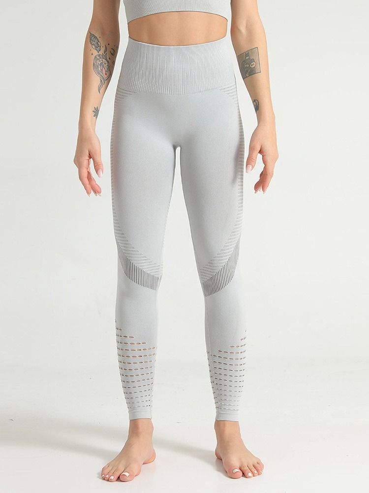 Damen Feste Patchwork-nylon-anti-schweiß-yogahose In Voller Länge Mit Hoher Taille Tiktok-leggings