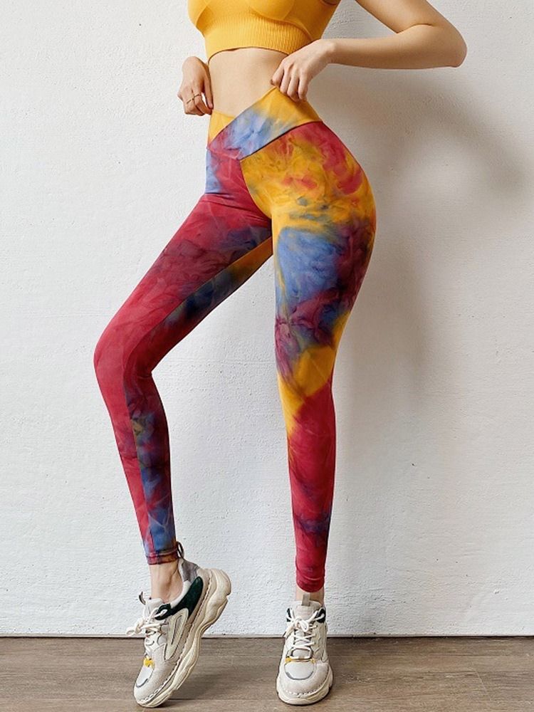 Damen Patchwork Color Block Anti-schweiß Knöchellangen Yogahosen Tiktok Leggings Mit Hoher Taille