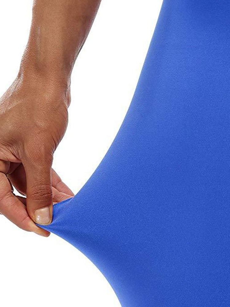 Damen Polyester Atmungsaktive Feste Knöchellange Leggings Yogahose Hohe Taille Tiktok Leggings