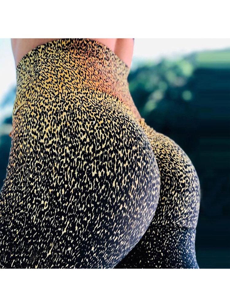 Damen Print Leopard Quick Dry Yogahose Hohe Taille Tiktok Leggings Running Leggings