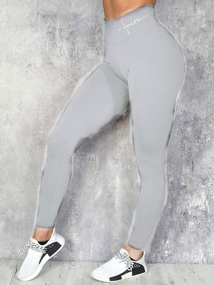 Frauen Brief Atmungsaktive Lauf-yogahose Hohe Taille Tiktok Leggings
