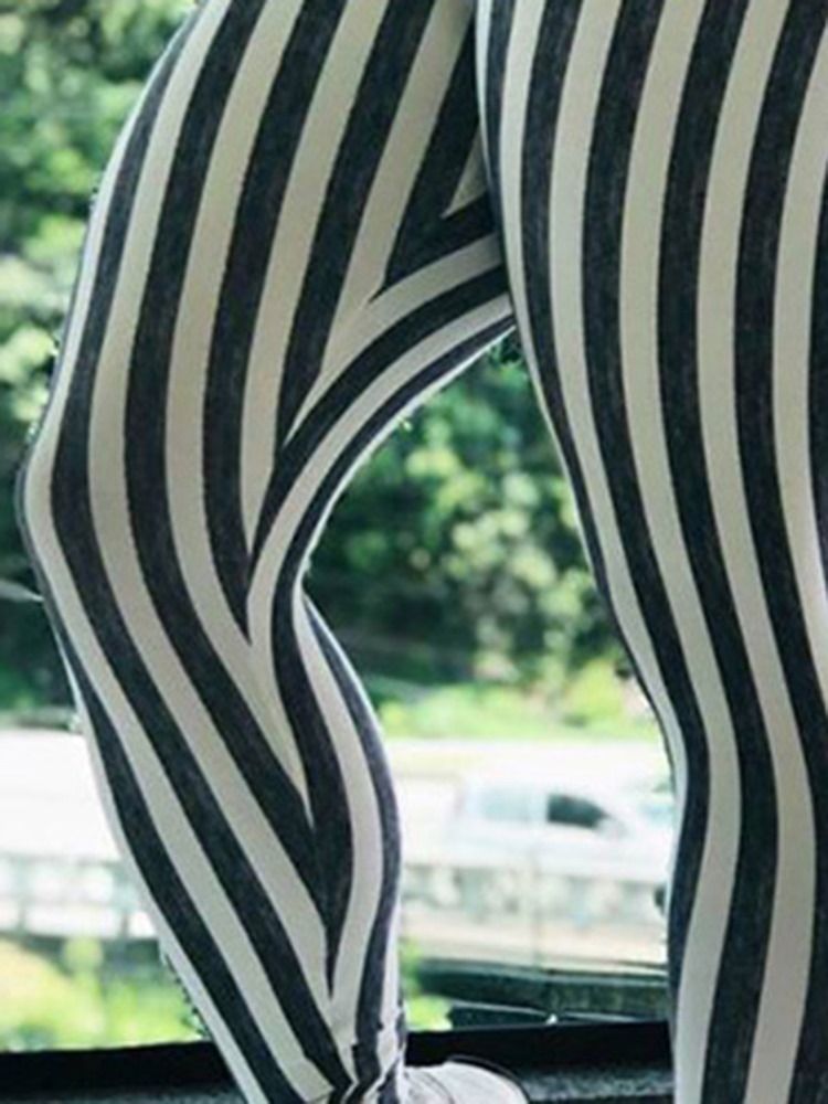 Frauen Stripe Print Hohe Taille Push Up Yoga Leggings Hohe Taille Tiktok Leggings