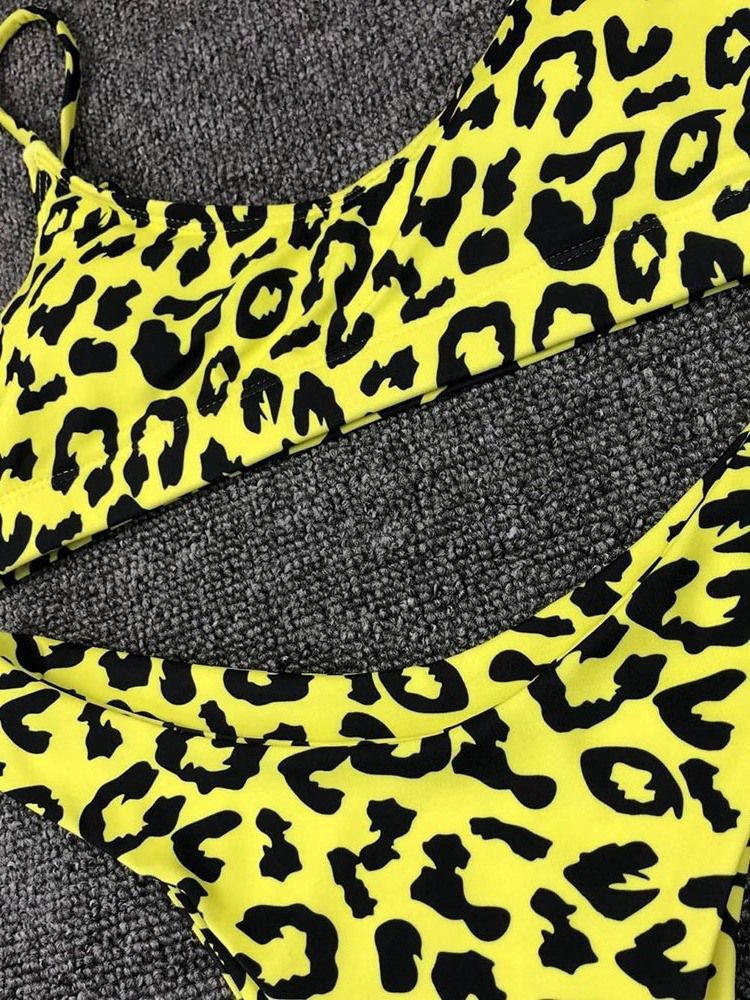 Damen-bikini-set Mit Leopardenmuster Und Bademode