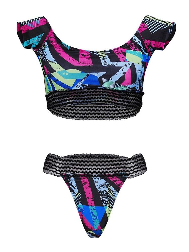 Damen Tankini-set Streifen Micro Badeanzug Swim