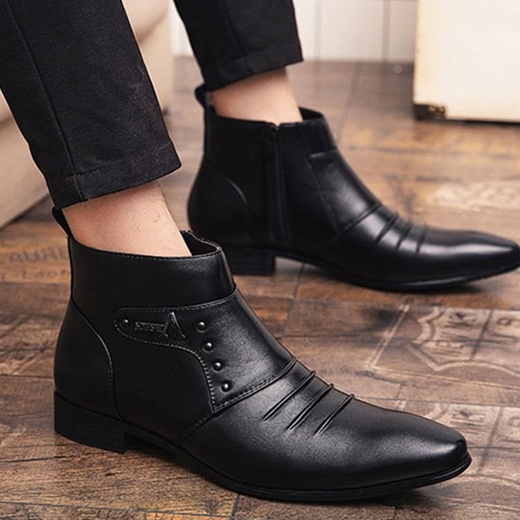 Color Block High-cut Upper Pu Herrenstiefel