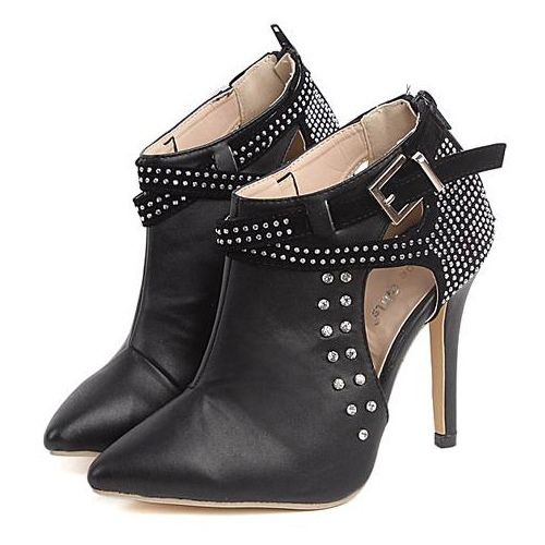 Damenmode Strass High Heel Stiefel Mit Spitzer Zehenpartie