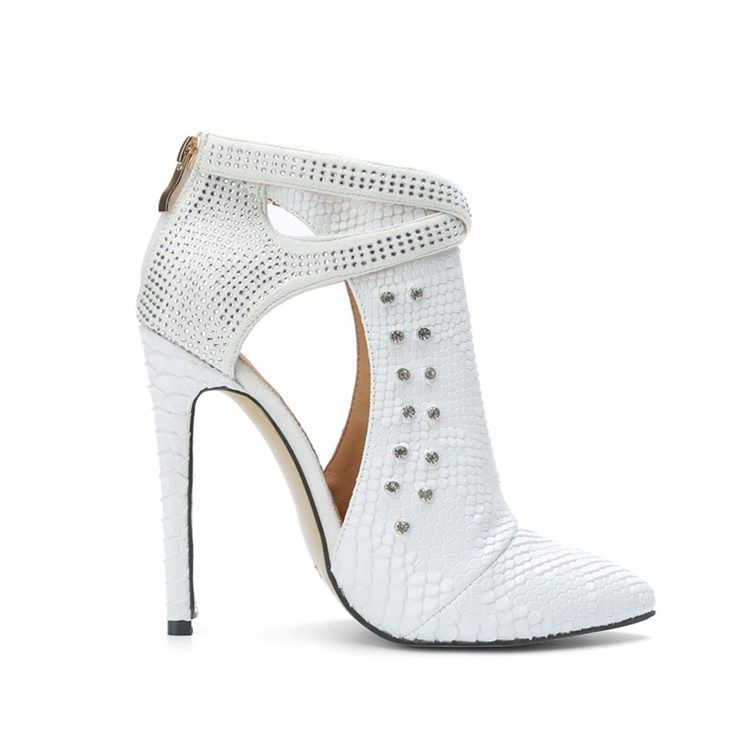 Damenmode Strass High Heel Stiefel Mit Spitzer Zehenpartie