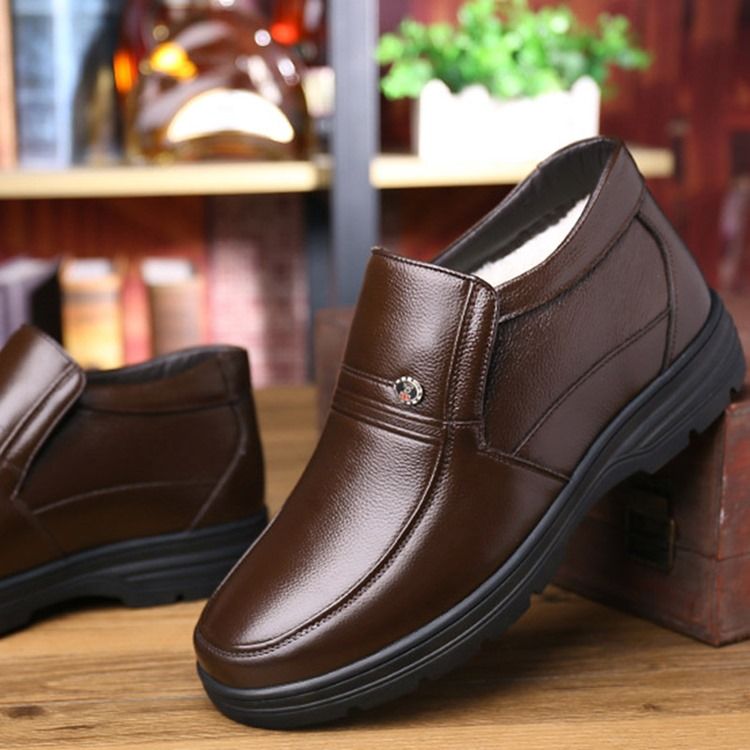 Einfarbige Mittelhohe Herren-winterstiefel