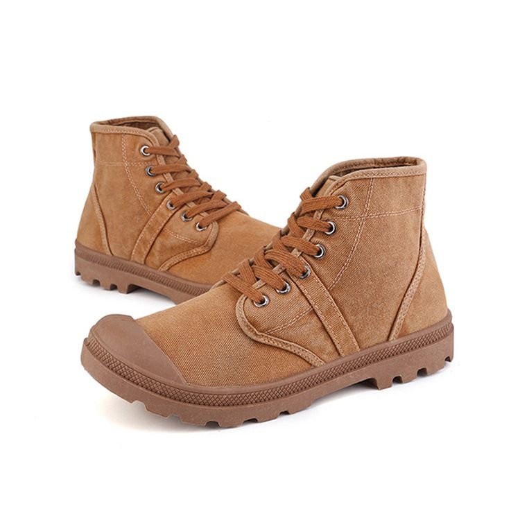Herren-stiefel Mit Runder Zehenpartie Und Schnürung Vorne Einfarbig