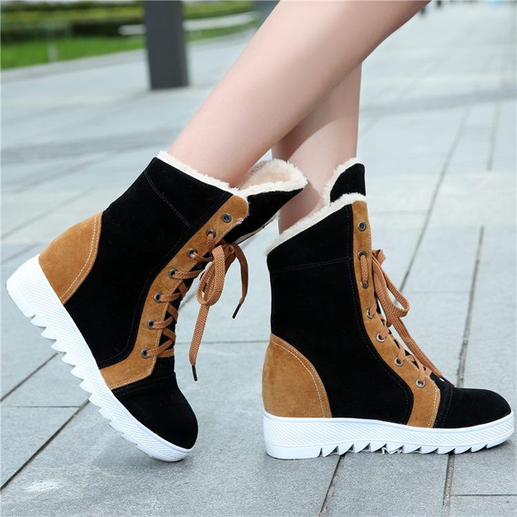 Schnürstiefel Mit Patchwork-schnürung Für Damen