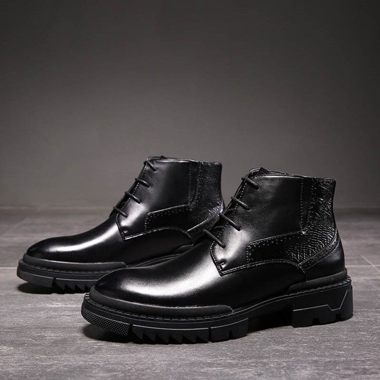 Schnürung Vorne Pu Round Toe Herrenstiefel