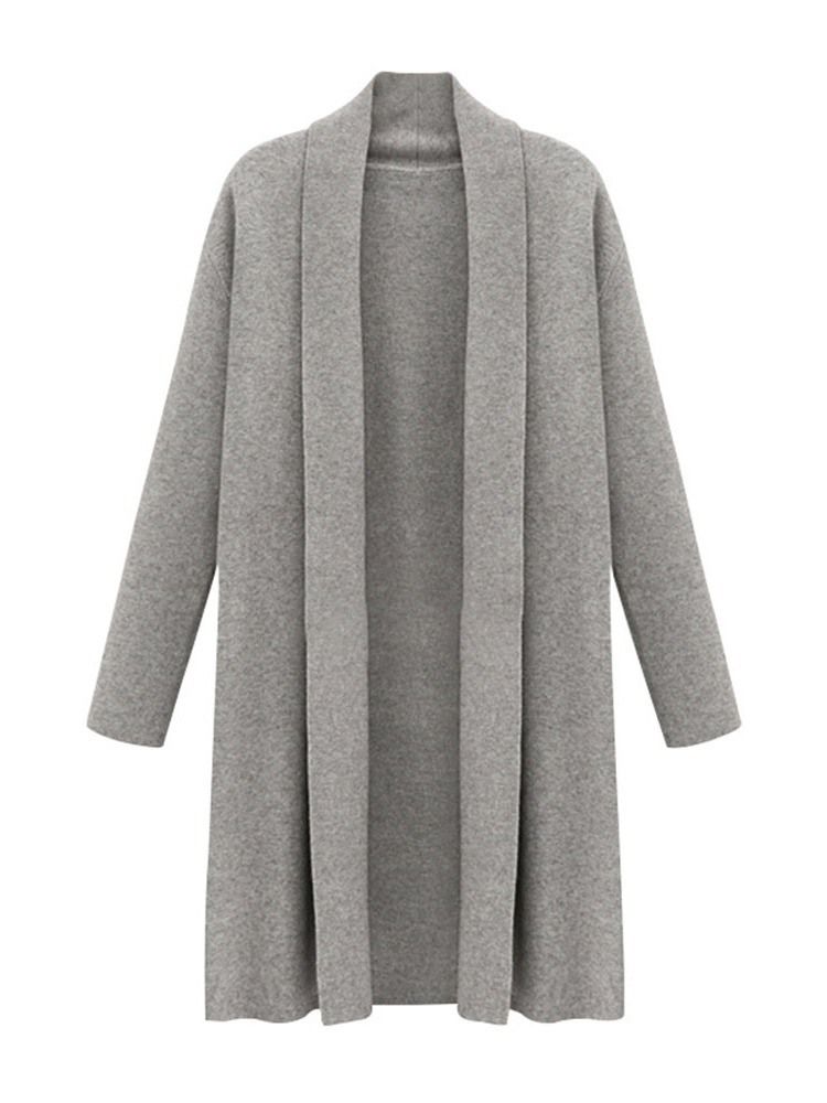 Damen Gewickelter Winter-freizeit-trenchcoat Mit Langem Revers