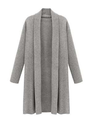Damen Gewickelter Winter-freizeit-trenchcoat Mit Langem Revers