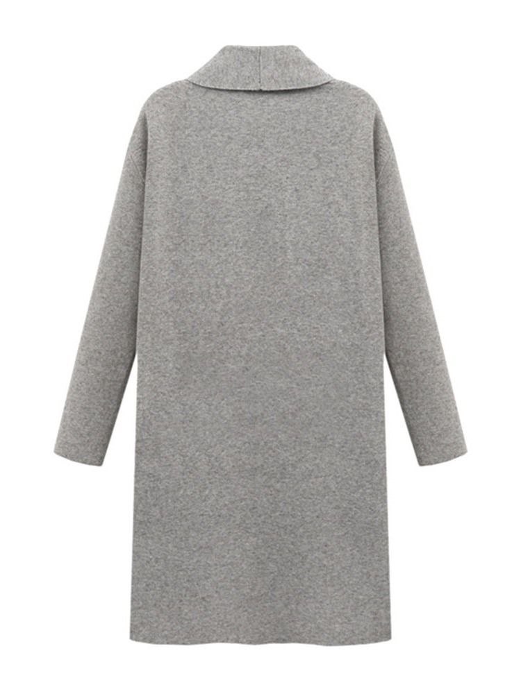 Damen Gewickelter Winter-freizeit-trenchcoat Mit Langem Revers