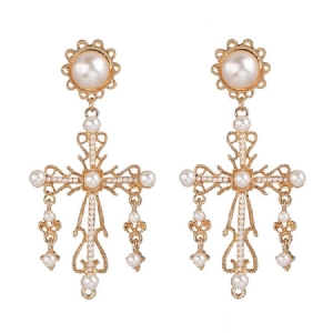 Alloy Vintage Pearl Intarsien Prom Damen Ohrringe