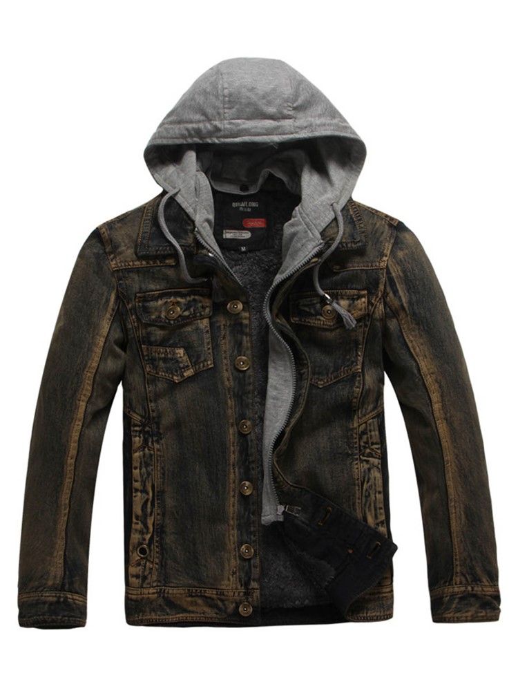 Aufgesetzte Dicke Winter-kapuzenjacke Für Herren In Kleiner Größe