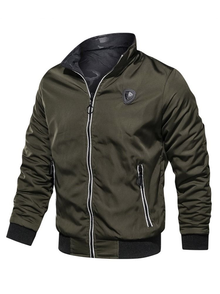 Color Block Stehkragen Herrenjacke