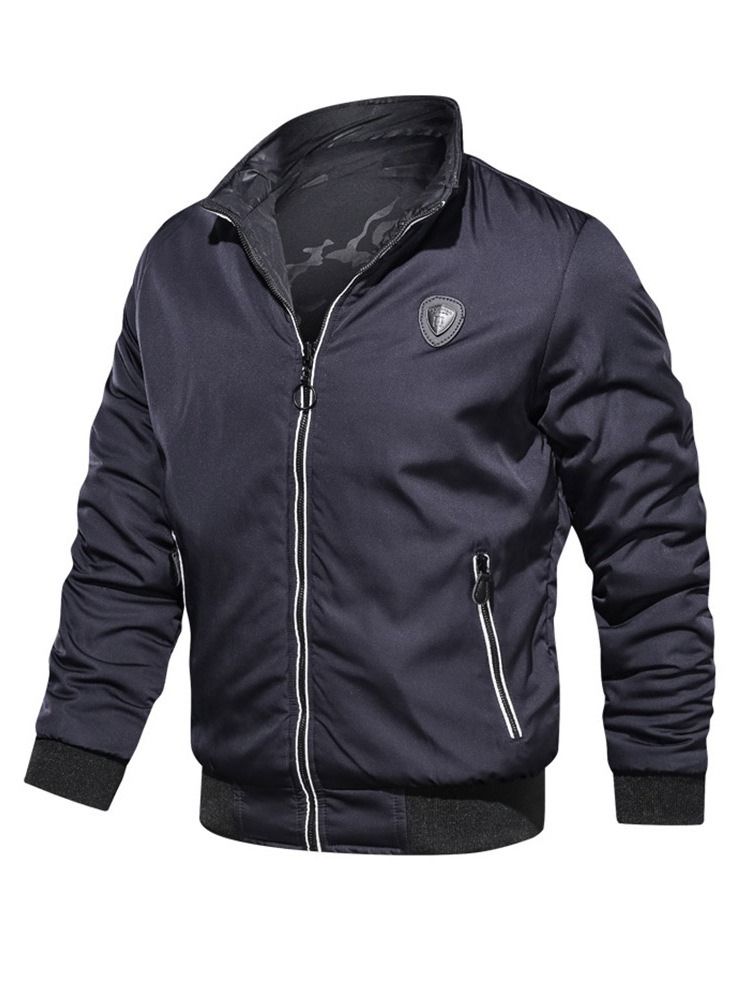 Color Block Stehkragen Herrenjacke