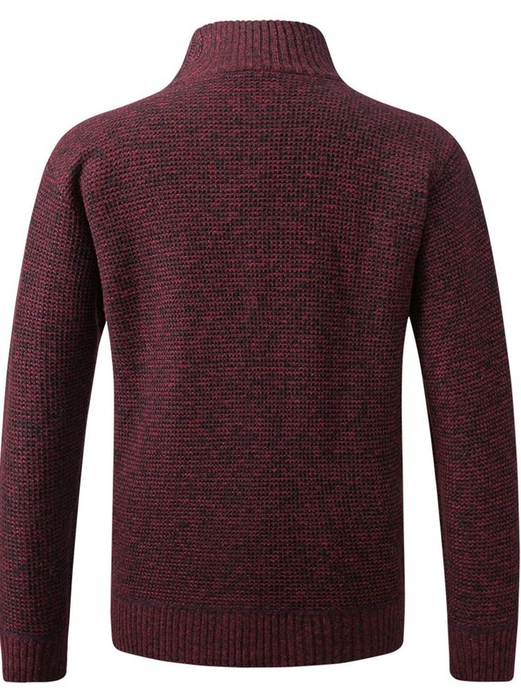 Color Block Stehkragen Reißverschluss Fall Lose Herrenjacke