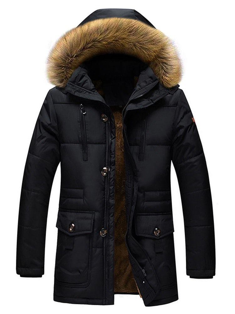 Daunenjacke Mit Kapuze Und Reißverschluss Für Herren