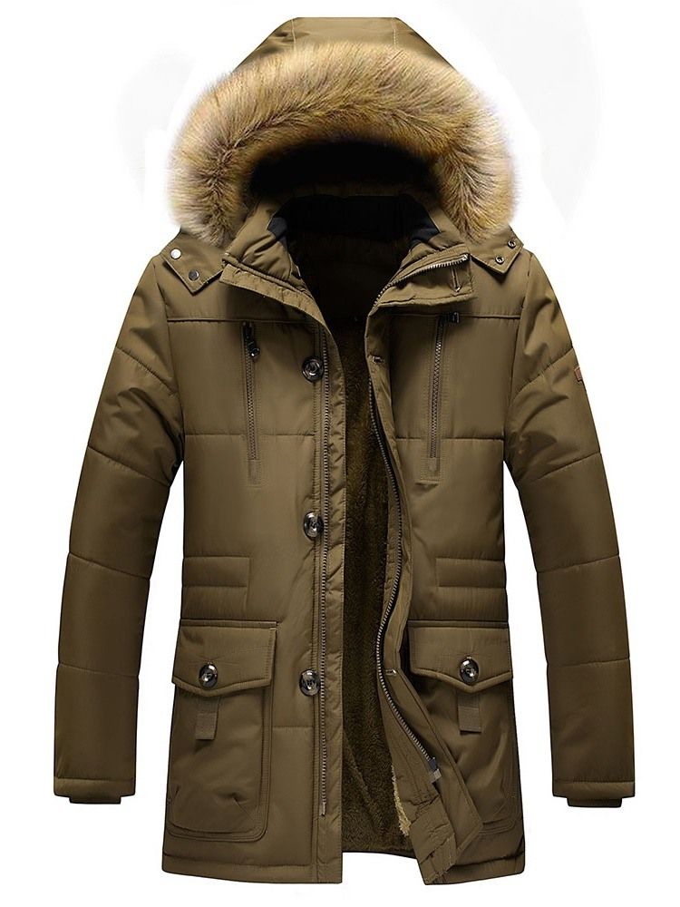 Daunenjacke Mit Kapuze Und Reißverschluss Für Herren