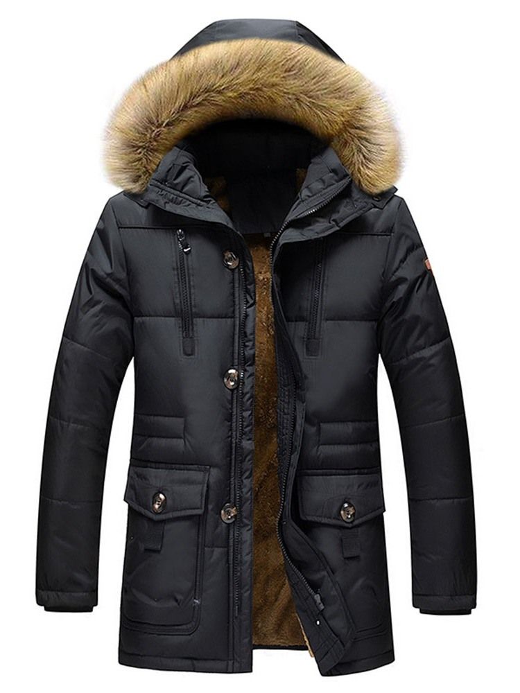 Daunenjacke Mit Kapuze Und Reißverschluss Für Herren