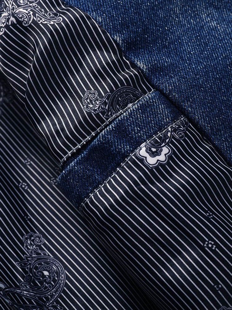 Denim Revers Slim Herren Trenchcoat