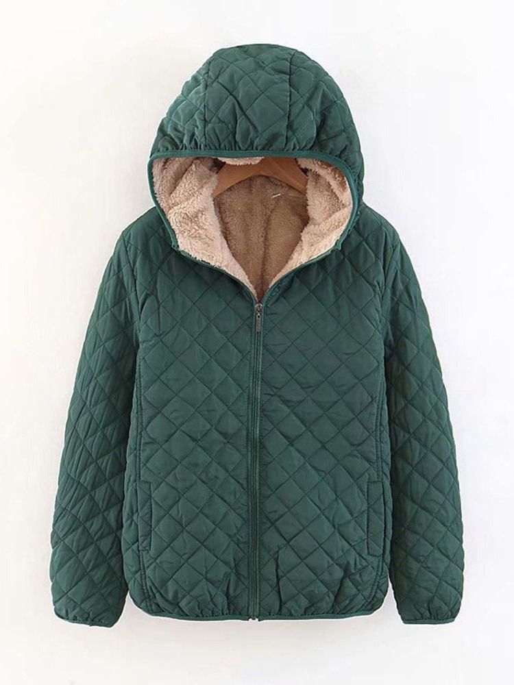 Dicker Reißverschluss Lose Standard Damen Baumwollwattierte Jacke
