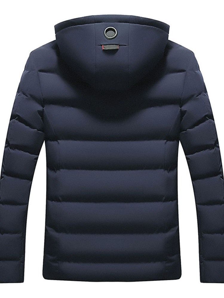 Einfache Kapuzen-daunenjacke Für Herren Im Europäischen Stil Mit Reißverschluss