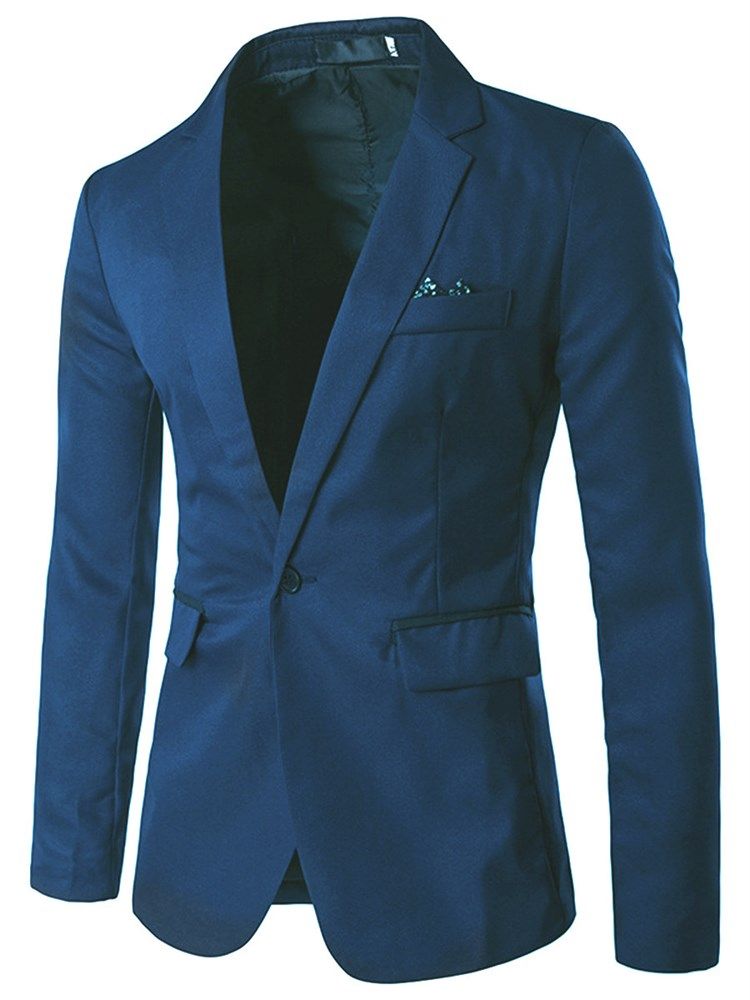 Einfarbiger Herren-blazer Mit Gekerbtem Revers