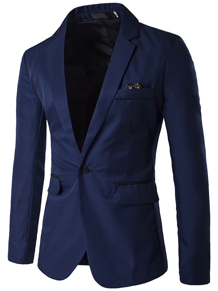 Einfarbiger Herren-blazer Mit Gekerbtem Revers