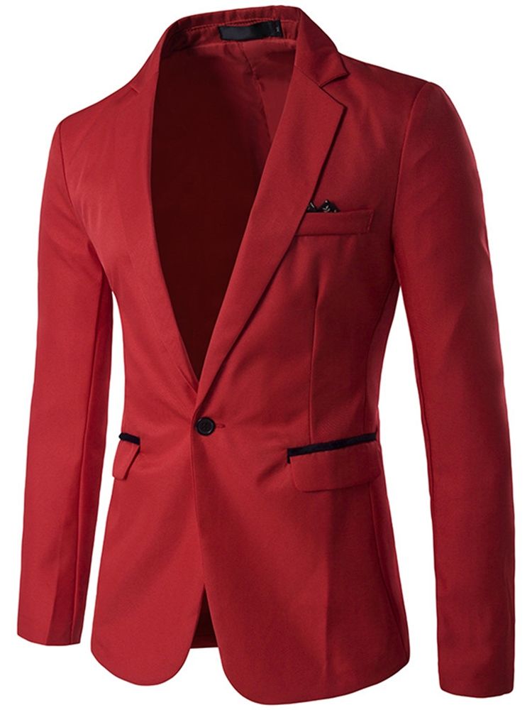 Einfarbiger Herren-blazer Mit Gekerbtem Revers