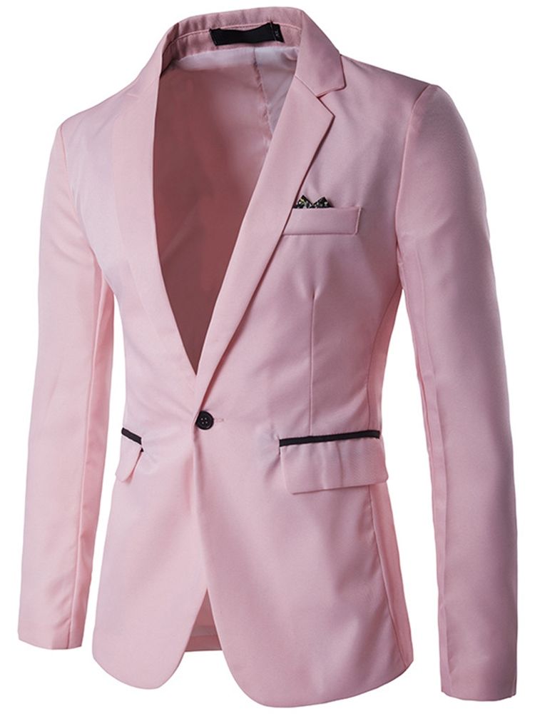 Einfarbiger Herren-blazer Mit Gekerbtem Revers