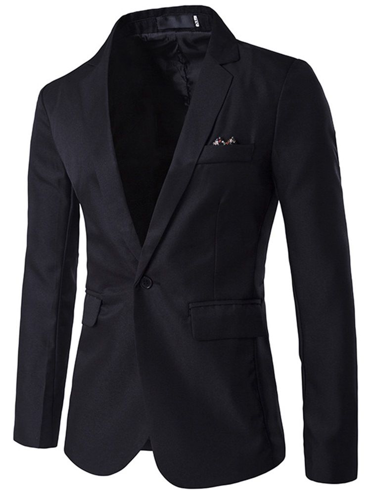Einfarbiger Herren-blazer Mit Gekerbtem Revers
