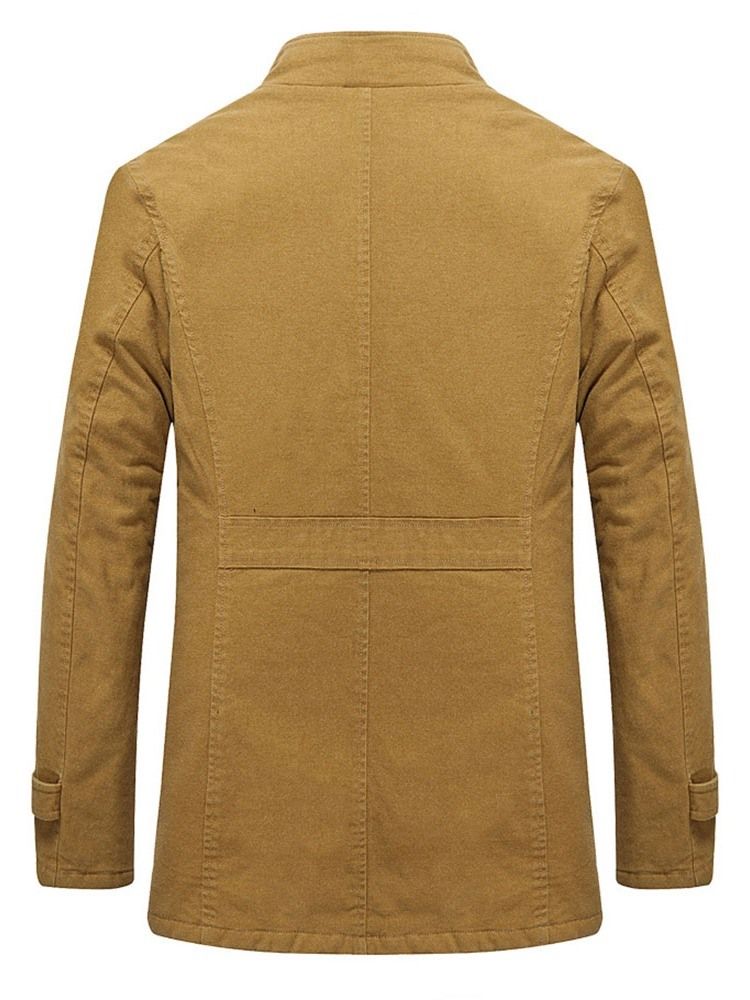 Herren-fleece-einreihige Winterjacke Mit Stehkragen