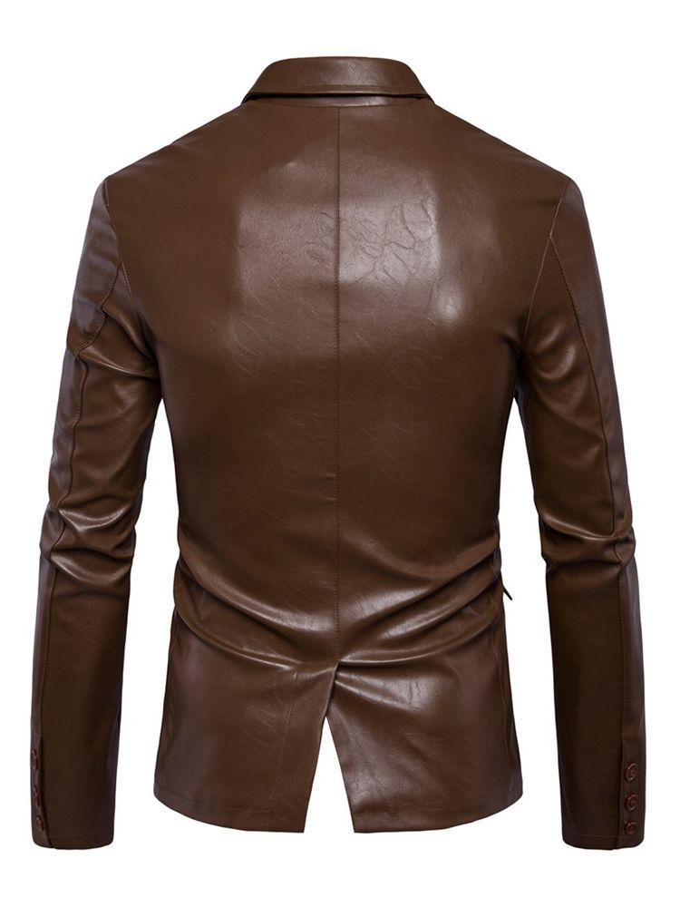 Knopf Pu Vogue Slim Herrenjacke